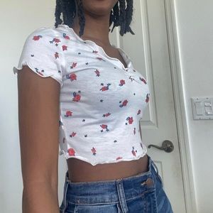 Super Cute Rose Design Crop Top